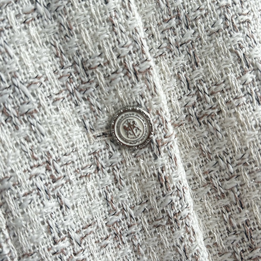Zara Gray Tweed Tailored Vest Sleeveless Blazer Waistcoat Size Small - Picture 3 of 5